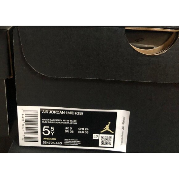 Jordan 1 Mid Racer Blue Knicks kids 5.5Y - Picture 6 of 6